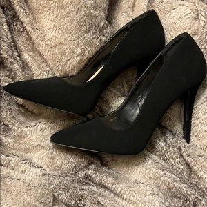 Black suede heels